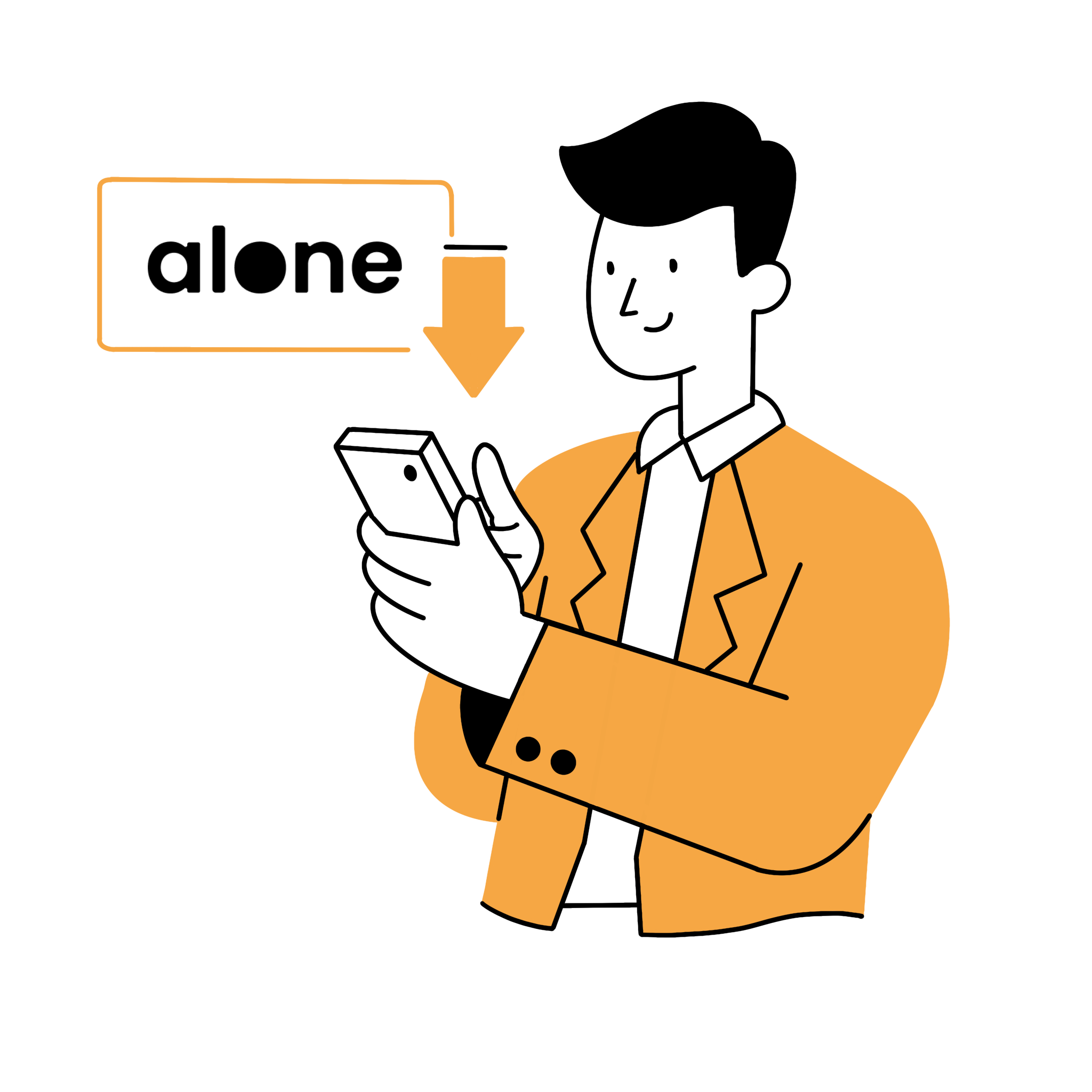 Download the Alone app. Available in the App Store and Google Play.